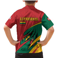 Lithuania Red and Green Family Matching Mermaid Dress and Hawaiian Shirt with Knight and Dragon Claw Graphic and National Flag - Wonder Print Shop
