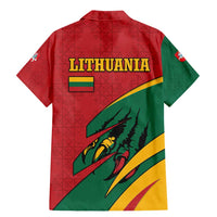 Lithuania Red and Green Family Matching Mermaid Dress and Hawaiian Shirt with Knight and Dragon Claw Graphic and National Flag - Wonder Print Shop