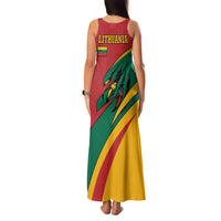 Lithuania Red and Green Family Matching Tank Maxi Dress and Hawaiian Shirt with Knight and Dragon Claw Graphic and National Flag - Wonder Print Shop