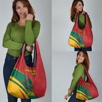 Lithuania Red and Green Grocery Bag with Knight and Dragon Claw Graphic and National Flag - Wonder Print Shop