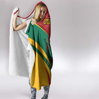 Lithuania Red and Green Hooded Blanket with Knight and Dragon Claw Graphic and National Flag - Wonder Print Shop