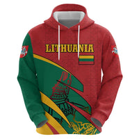 Lithuania Red and Green Hoodie with Knight and Dragon Claw Graphic and National Flag - Wonder Print Shop
