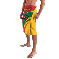 Lithuania Red and Green Lavalava with Knight and Dragon Claw Graphic and National Flag - Wonder Print Shop