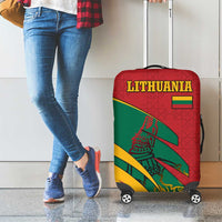 Lithuania Red and Green Luggage Cover with Knight and Dragon Claw Graphic and National Flag - Wonder Print Shop