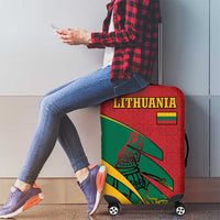 Lithuania Red and Green Luggage Cover with Knight and Dragon Claw Graphic and National Flag - Wonder Print Shop