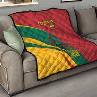 Lithuania Red and Green Quilt with Knight and Dragon Claw Graphic and National Flag - Wonder Print Shop
