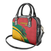 Lithuania Red and Green Shoulder Handbag with Knight and Dragon Claw Graphic and National Flag - Wonder Print Shop