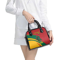 Lithuania Red and Green Shoulder Handbag with Knight and Dragon Claw Graphic and National Flag - Wonder Print Shop