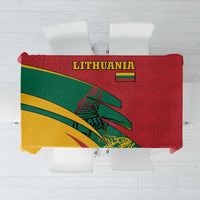 Lithuania Red and Green Tablecloth with Knight and Dragon Claw Graphic and National Flag - Wonder Print Shop