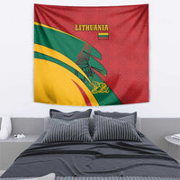 Lithuania Red and Green Tapestry with Knight and Dragon Claw Graphic and National Flag - Wonder Print Shop