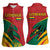 Lithuania Red and Green Women Sleeveless Polo Shirt with Knight and Dragon Claw Graphic and National Flag - Wonder Print Shop