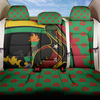 Saint Kitts and Nevis Back Car Seat Cover with Flag Colors and Tropical Island Design - Wonder Print Shop