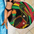 Saint Kitts and Nevis Beach Blanket with Flag Colors and Tropical Island Design - Wonder Print Shop