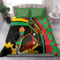 Saint Kitts and Nevis Bedding Set with Flag Colors and Tropical Island Design - Wonder Print Shop