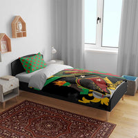 Saint Kitts and Nevis Bedding Set with Flag Colors and Tropical Island Design - Wonder Print Shop