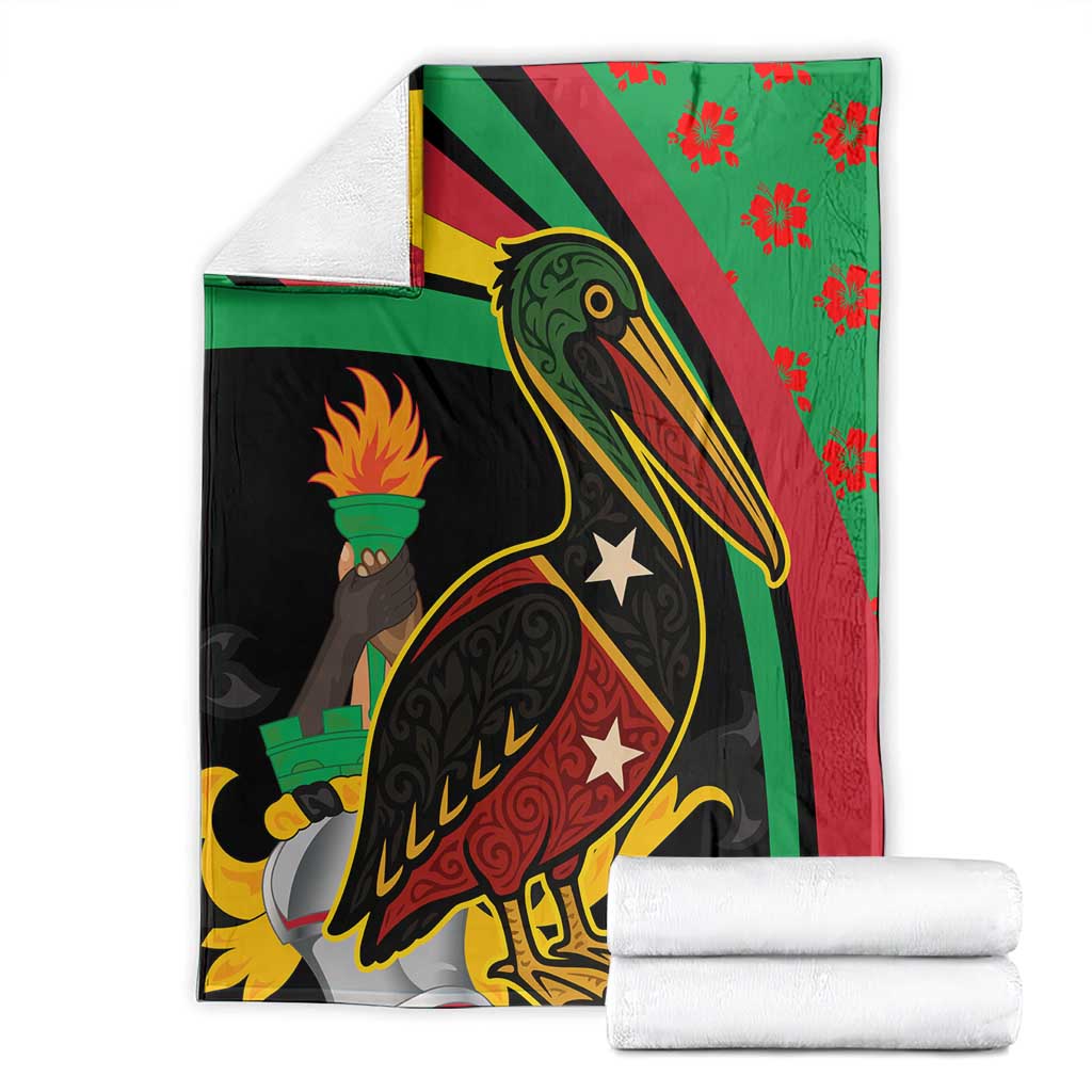 Saint Kitts and Nevis Blanket with Flag Colors and Tropical Island Design - Wonder Print Shop
