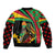 Saint Kitts and Nevis Bomber Jacket with Flag Colors and Tropical Island Design - Wonder Print Shop