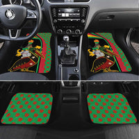 Saint Kitts and Nevis Car Mats with Flag Colors and Tropical Island Design - Wonder Print Shop