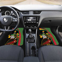Saint Kitts and Nevis Car Mats with Flag Colors and Tropical Island Design - Wonder Print Shop