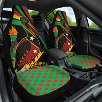 Saint Kitts and Nevis Car Seat Cover with Flag Colors and Tropical Island Design - Wonder Print Shop