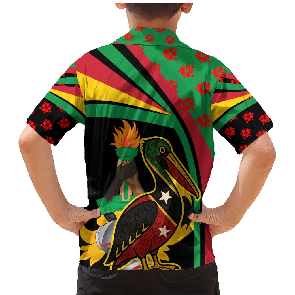 Saint Kitts and Nevis Family Matching Mermaid Dress and Hawaiian Shirt with Flag Colors and Tropical Island Design - Wonder Print Shop