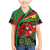 Saint Kitts and Nevis Family Matching Mermaid Dress and Hawaiian Shirt with Flag Colors and Tropical Island Design - Wonder Print Shop