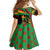 Saint Kitts and Nevis Family Matching Off The Shoulder Long Sleeve Dress and Hawaiian Shirt with Flag Colors and Tropical Island Design - Wonder Print Shop
