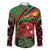 Saint Kitts and Nevis Family Matching Off The Shoulder Long Sleeve Dress and Hawaiian Shirt with Flag Colors and Tropical Island Design - Wonder Print Shop
