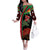 Saint Kitts and Nevis Family Matching Off The Shoulder Long Sleeve Dress and Hawaiian Shirt with Flag Colors and Tropical Island Design - Wonder Print Shop