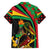 Saint Kitts and Nevis Family Matching Off Shoulder Short Dress and Hawaiian Shirt with Flag Colors and Tropical Island Design - Wonder Print Shop