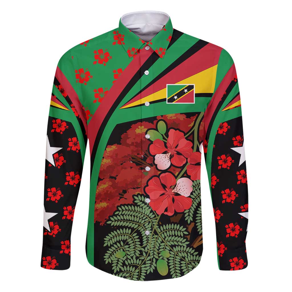 Saint Kitts and Nevis Family Matching Puletasi and Hawaiian Shirt with Flag Colors and Tropical Island Design - Wonder Print Shop