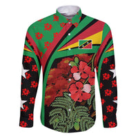 Saint Kitts and Nevis Family Matching Puletasi and Hawaiian Shirt with Flag Colors and Tropical Island Design - Wonder Print Shop