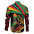 Saint Kitts and Nevis Family Matching Short Sleeve Bodycon Dress and Hawaiian Shirt with Flag Colors and Tropical Island Design - Wonder Print Shop