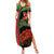 Saint Kitts and Nevis Family Matching Summer Maxi Dress and Hawaiian Shirt with Flag Colors and Tropical Island Design - Wonder Print Shop