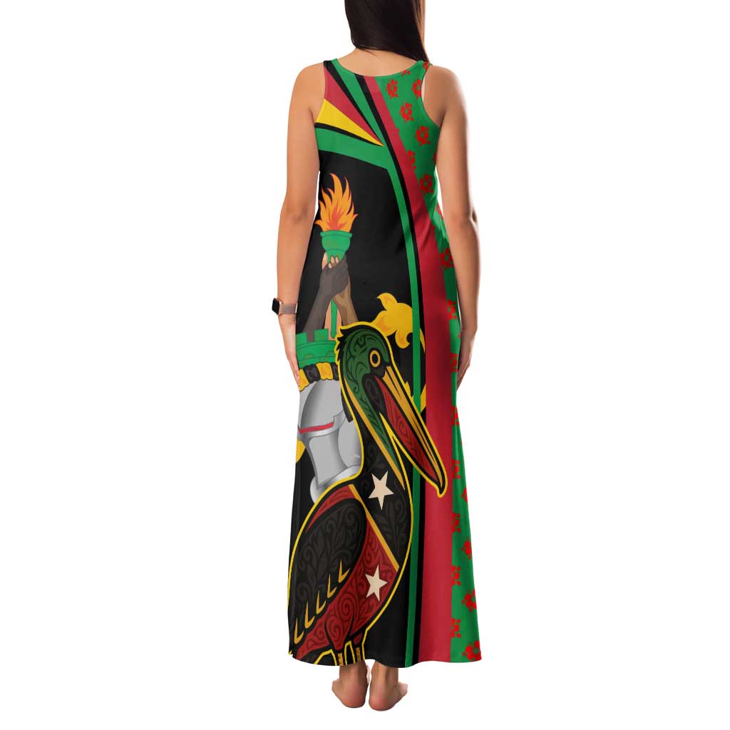Saint Kitts and Nevis Family Matching Tank Maxi Dress and Hawaiian Shirt with Flag Colors and Tropical Island Design - Wonder Print Shop