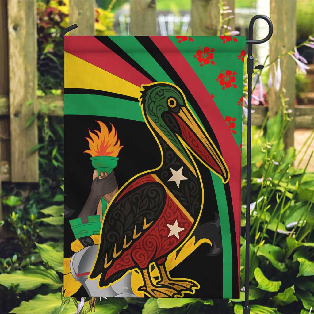 Saint Kitts and Nevis Garden Flag with Flag Colors and Tropical Island Design - Wonder Print Shop