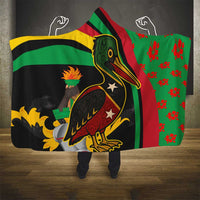 Saint Kitts and Nevis Hooded Blanket with Flag Colors and Tropical Island Design - Wonder Print Shop