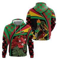 Saint Kitts and Nevis Hoodie with Flag Colors and Tropical Island Design - Wonder Print Shop