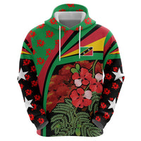 Saint Kitts and Nevis Hoodie with Flag Colors and Tropical Island Design - Wonder Print Shop