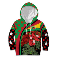 Saint Kitts and Nevis Kid Hoodie with Flag Colors and Tropical Island Design - Wonder Print Shop