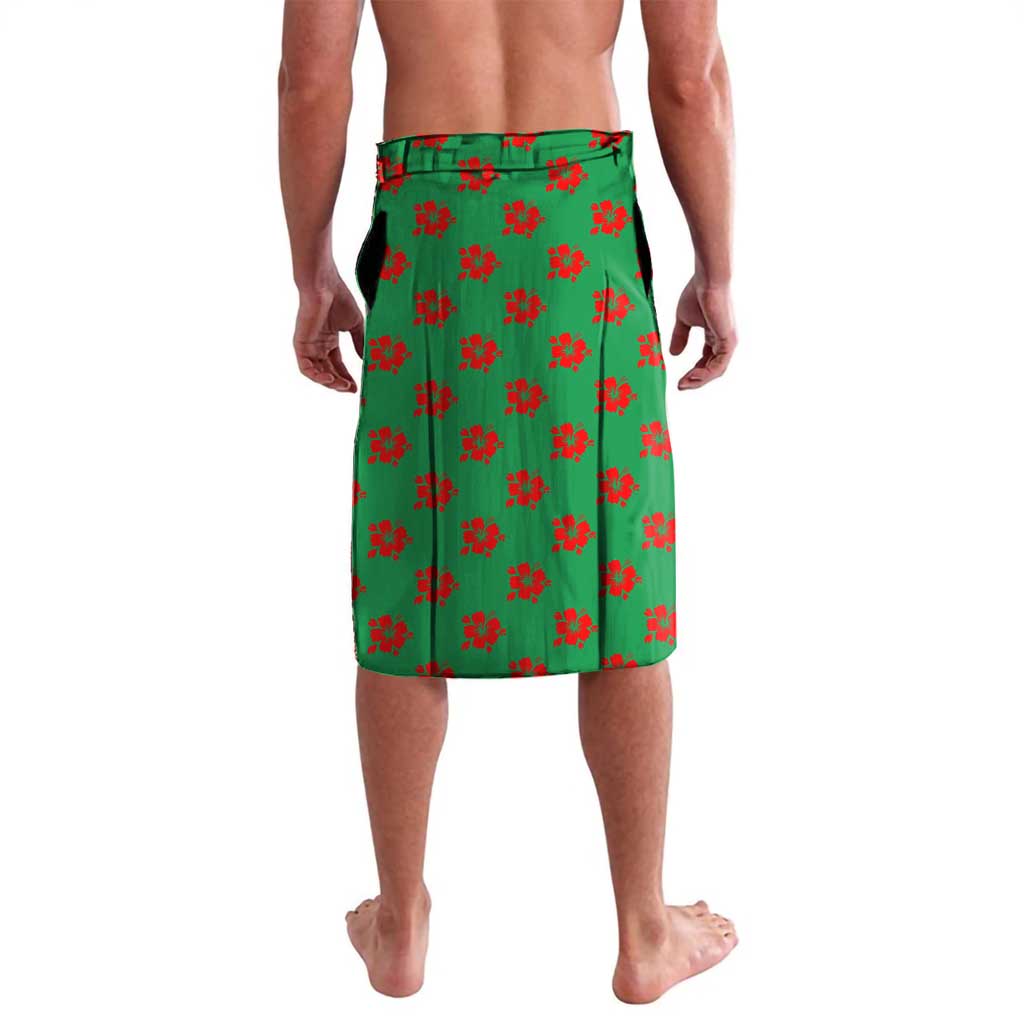 Saint Kitts and Nevis Lavalava with Flag Colors and Tropical Island Design - Wonder Print Shop