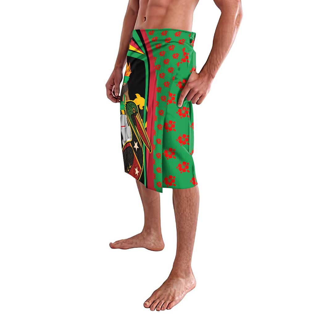 Saint Kitts and Nevis Lavalava with Flag Colors and Tropical Island Design - Wonder Print Shop