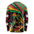 Saint Kitts and Nevis Long Sleeve Shirt with Flag Colors and Tropical Island Design - Wonder Print Shop