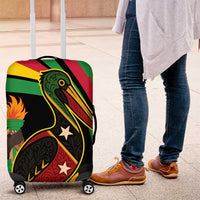 Saint Kitts and Nevis Luggage Cover with Flag Colors and Tropical Island Design - Wonder Print Shop