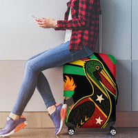 Saint Kitts and Nevis Luggage Cover with Flag Colors and Tropical Island Design - Wonder Print Shop