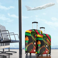 Saint Kitts and Nevis Luggage Cover with Flag Colors and Tropical Island Design - Wonder Print Shop