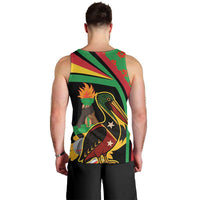 Saint Kitts and Nevis Men Tank Top with Flag Colors and Tropical Island Design - Wonder Print Shop