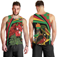 Saint Kitts and Nevis Men Tank Top with Flag Colors and Tropical Island Design - Wonder Print Shop