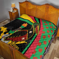 Saint Kitts and Nevis Quilt with Flag Colors and Tropical Island Design - Wonder Print Shop