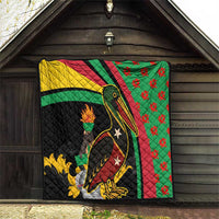 Saint Kitts and Nevis Quilt with Flag Colors and Tropical Island Design - Wonder Print Shop